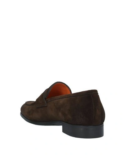 Santoni Suede Carlo Penny Loafers In Brown