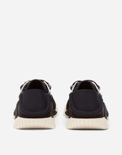 Shop Dolce & Gabbana Mixed-material Ns1 Slip-on Sneakers In Black