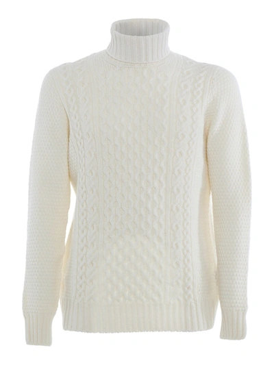 Shop Drumohr Extrafine Merino Wool Turtleneck In Beige