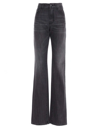 Shop Palm Angels Faded Flared Jeans In Grey