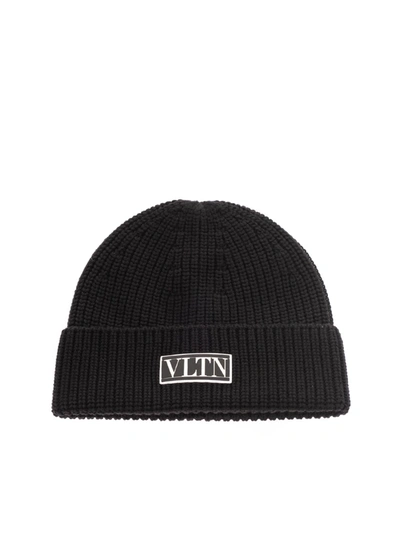 Shop Valentino Vltn Beanie In Black