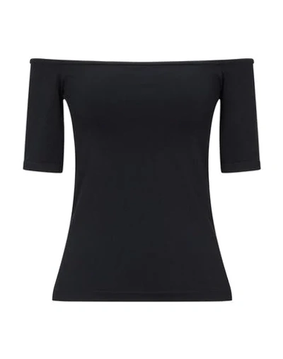 Shop Polo Ralph Lauren Woman T-shirt Black Size L Nylon, Elastane
