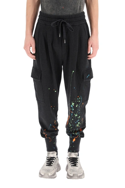 Shop Dolce & Gabbana Color Dripping Jogger Pants In Variante Abbinata