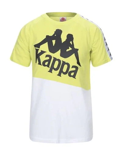 Shop Kappa T-shirts In Acid Green