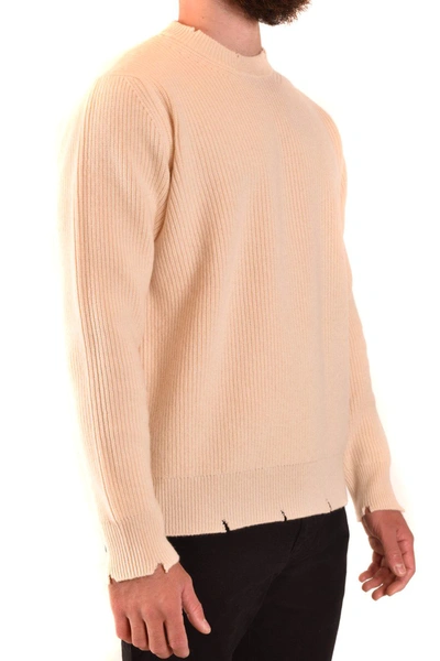 Shop Laneus Men's Beige Wool Sweater