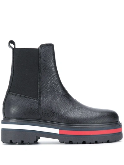 Shop Tommy Hilfiger Women's Black Leather Ankle Boots