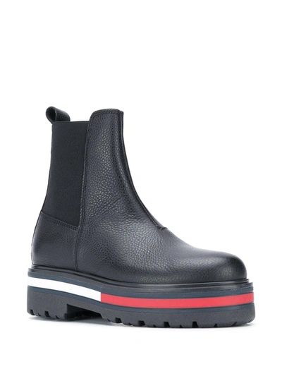 Shop Tommy Hilfiger Women's Black Leather Ankle Boots