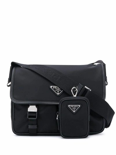 Shop Prada Men's Black Fabric Messenger Bag