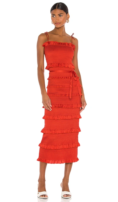 Shop V. Chapman Lily Dress In Red Clay