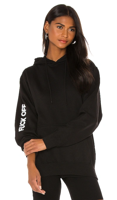 Shop Departure Fuck Off Oversized Hoodie In Black