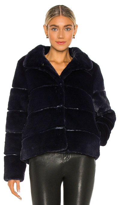 Shop Soia & Kyo Bea Faux Fur Jacket In Indigo