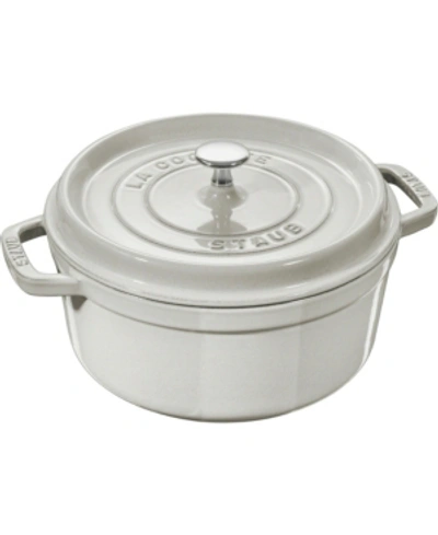 Shop Staub Enameled Cast Iron 4-qt. Round Cocotte In White Truffle