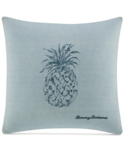 Shop Tommy Bahama Home Raw Coast 22" Square Pineapple Decorative Pillow Bedding In Blue