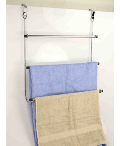 Shop Home Basics Over-the-door Towel Rack Bedding In Silver