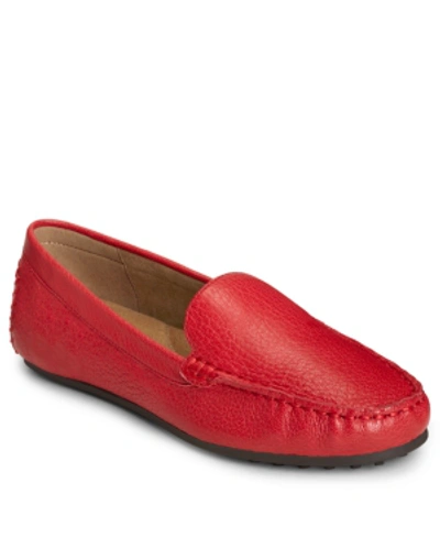Shop Aerosoles Over Drive Moccasins In Red Leather