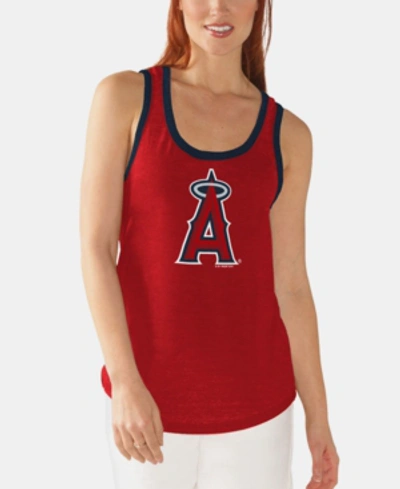 Shop G-iii Sports Women's Los Angeles Angels Clubhouse Tank In Red
