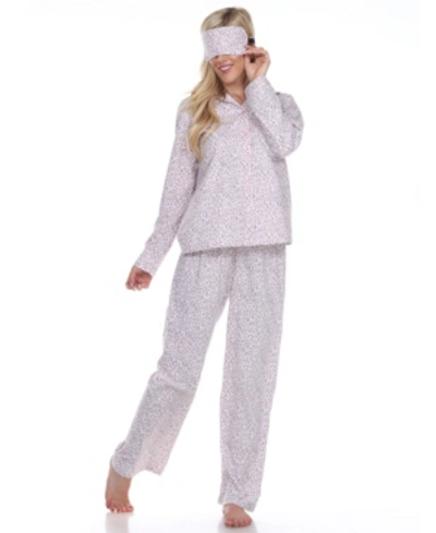 Shop White Mark 3-piece Cozy Pajama Set In Pink Cheetah