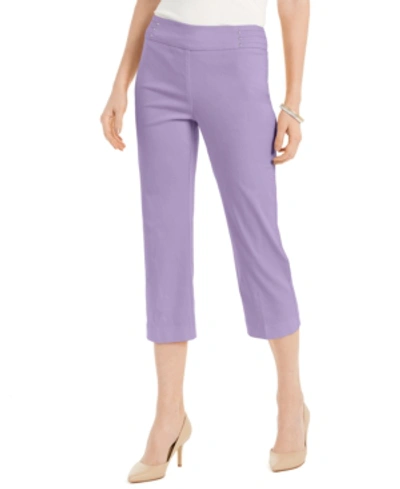 Shop Jm Collection Embellished Pull-on Capri Pants, Created For Macy's In Purple Amethyst