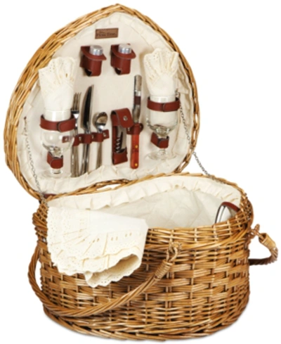 Shop Picnic Time Heart Picnic Basket In White