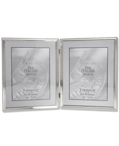 Lawrence Frames Polished Silver Plate Hinged Double Picture Frame In Silver