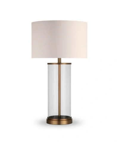 Shop Hudson & Canal Rowan Table Lamp In Glass And Antique Brass