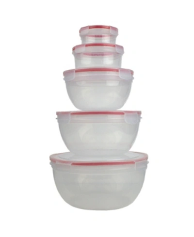 Shop Home Basics Hds Trading Locking Round Food Storage Containers With Snap-on Lids - 10 Piece In Red