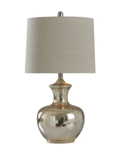 Shop Stylecraft Mercury Glass Table Lamp In Gray