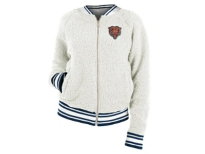 Shop 5th & Ocean Chicago Bears Women's Sherpa Bomber Jacket In Navy