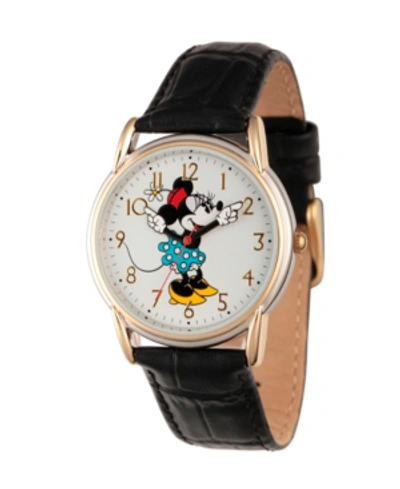 Shop Ewatchfactory Disney Minnie Mouse Women's Two Tone Cardiff Alloy Watch In Black