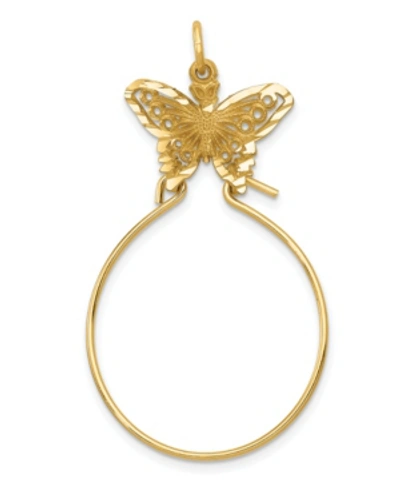 Shop Macy's Butterfly Holder Charm In 14k Yellow Gold