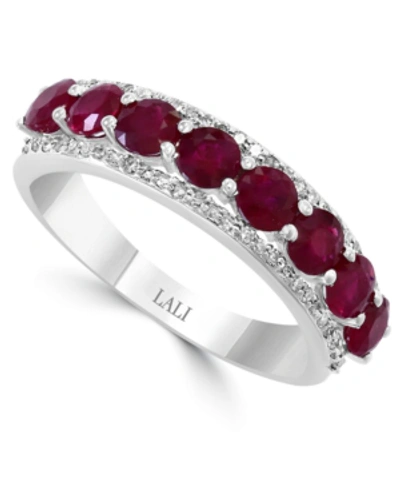 Macy's Ruby (1-7/8 Ct. T.w.) & Diamond (1/6 Ct. T.w.) Ring In 14k White Gold In Ruby