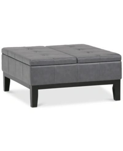 Shop Simpli Home Poway Ottoman In Dark Grey