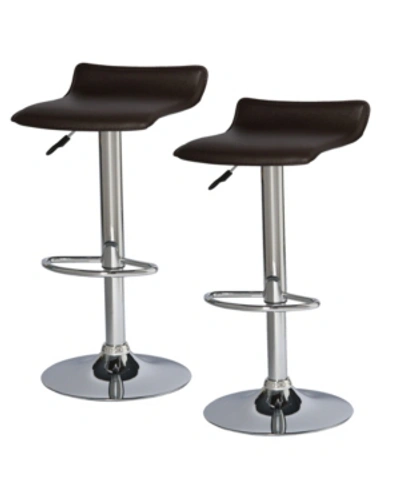 Shop Leick Favorite Finds Deep Brown Adjustable Swivel Barstool-set Of 2 In Dark Brown