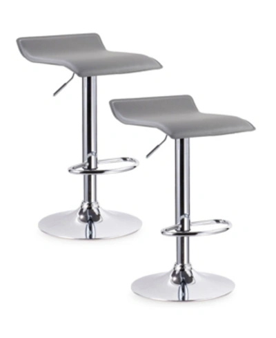 Shop Leick Adjustable Swivel Stool With Chrome Base, Set Of 2, Gray In Light Past