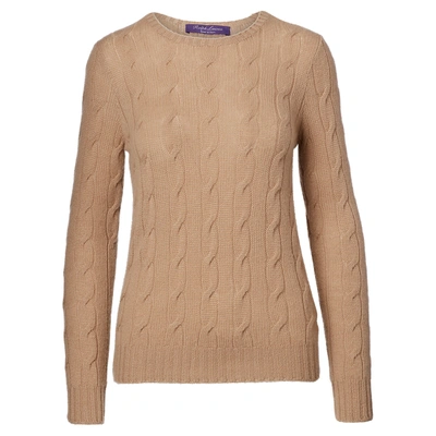 Shop Ralph Lauren Cable-knit Cashmere Sweater In Lux Camel