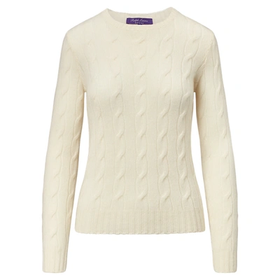 Shop Ralph Lauren Cable-knit Cashmere Sweater In Lux Cream