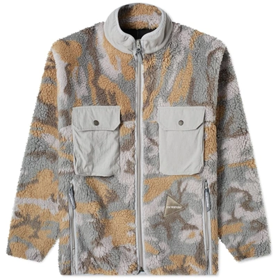 Shop And Wander Jacquard Boa Jacket In Grey