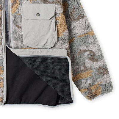 Shop And Wander Jacquard Boa Jacket In Grey