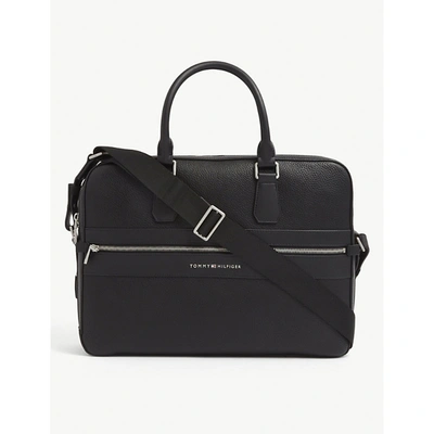 Shop Tommy Hilfiger Th Modern Faux-leather Work Bag In Black