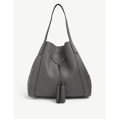 Shop Mulberry Millie Leather Tote Bag In Charcoal