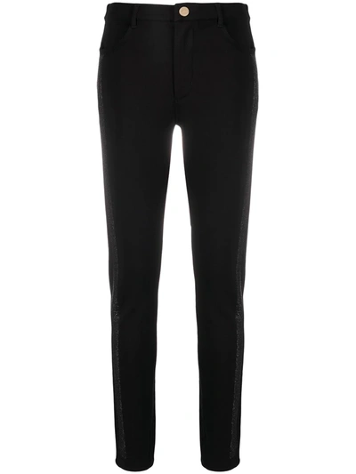 Shop Liu •jo Mid-rise Skinny Trousers In Black