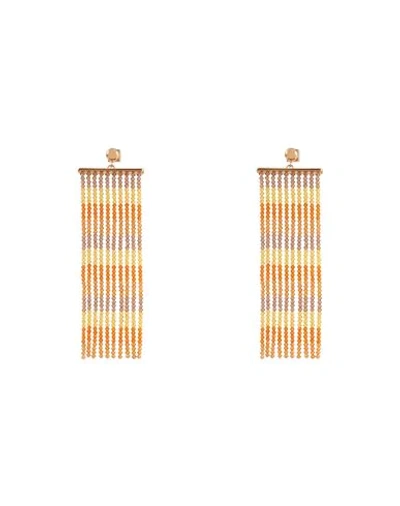 Jacquemus Les Rideaux Crystal Pendant Earrings In Yellow