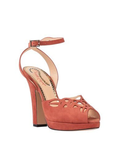 Shop Charlotte Olympia Sandals In Rust