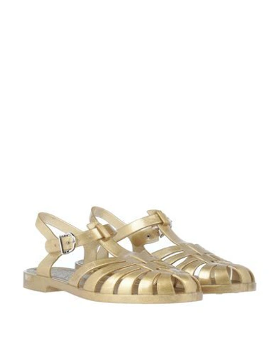 Shop Celine Sandals In Gold