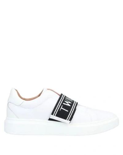 Shop Twinset Woman Sneakers White Size 5 Soft Leather