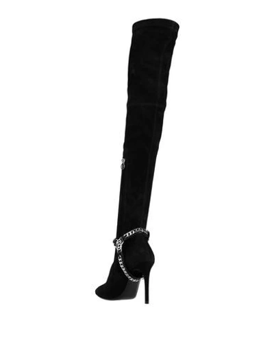 Shop Balmain Knee Boots In Black