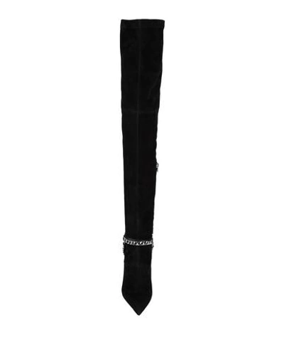 Shop Balmain Knee Boots In Black