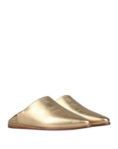 Shop Celine Mules In Gold