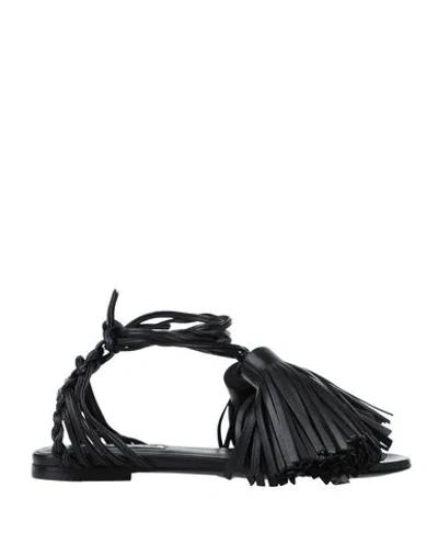 Shop Jil Sander Toe Strap Sandals In Black