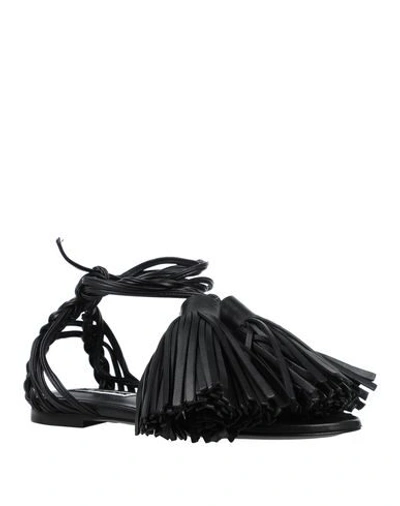 Shop Jil Sander Toe Strap Sandals In Black